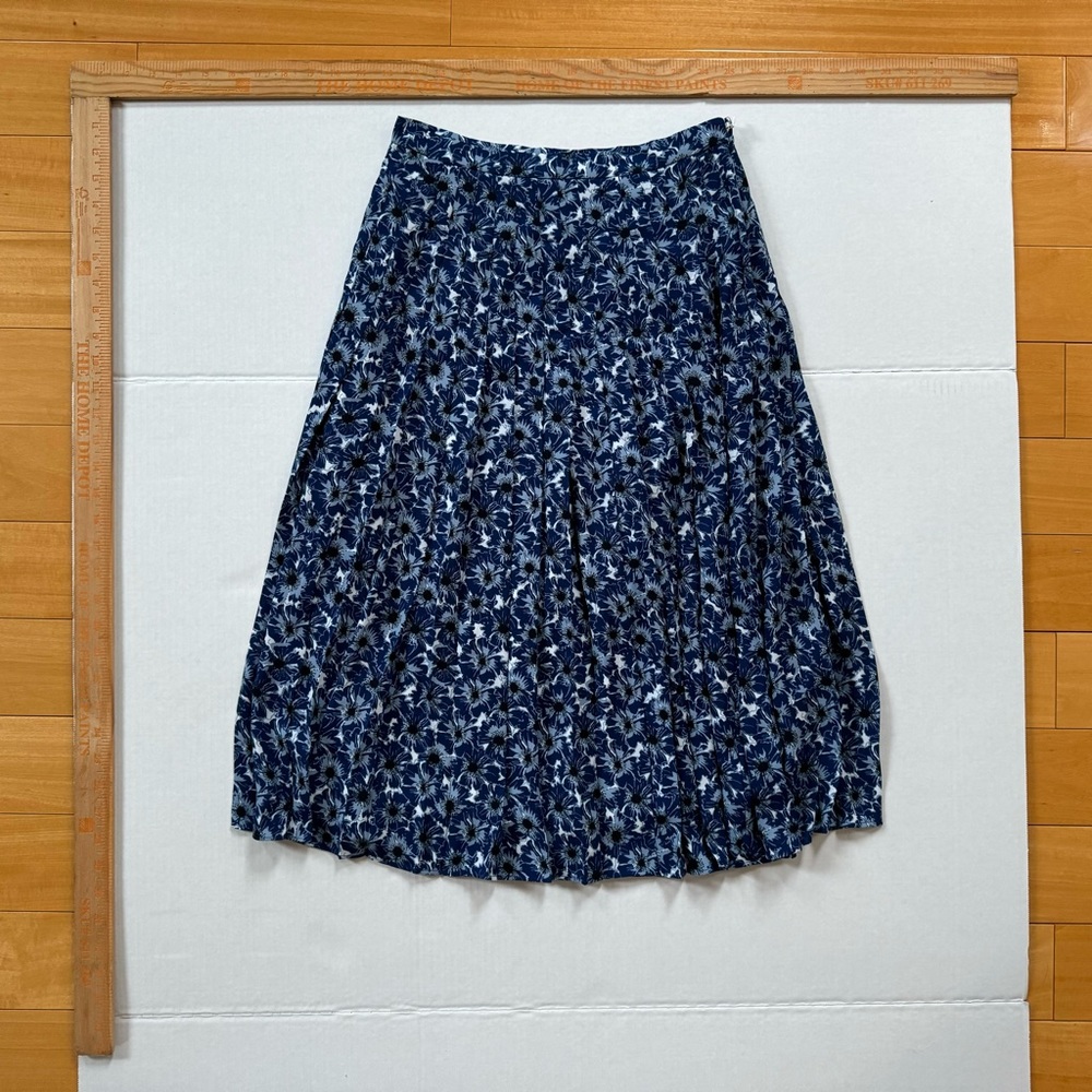 Pleated Floral Skirt